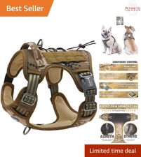 Tactical Dog Harness Nylon Small Medium Adjustable No Pull Reflective Service