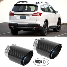 For Subaru Ascent Dual 2.5" inlet 3.5" Outlet Exhaust Tip Clamp-on Carbon Fiber