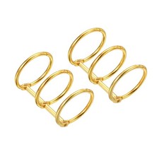 0.98" Dia 3-Rings Book Rings, 2 Pack Metal Binder Rings, Gold