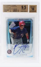 Bryce Harper 2011 Bowman Chrome Auto Refractor /500 BGS 9.5 10 Rookie Card RC. rookie card picture