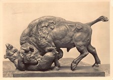 Muenchen Deutschen Kunst Art Emil Manz Wisent und Baer 1944 field postcard B736