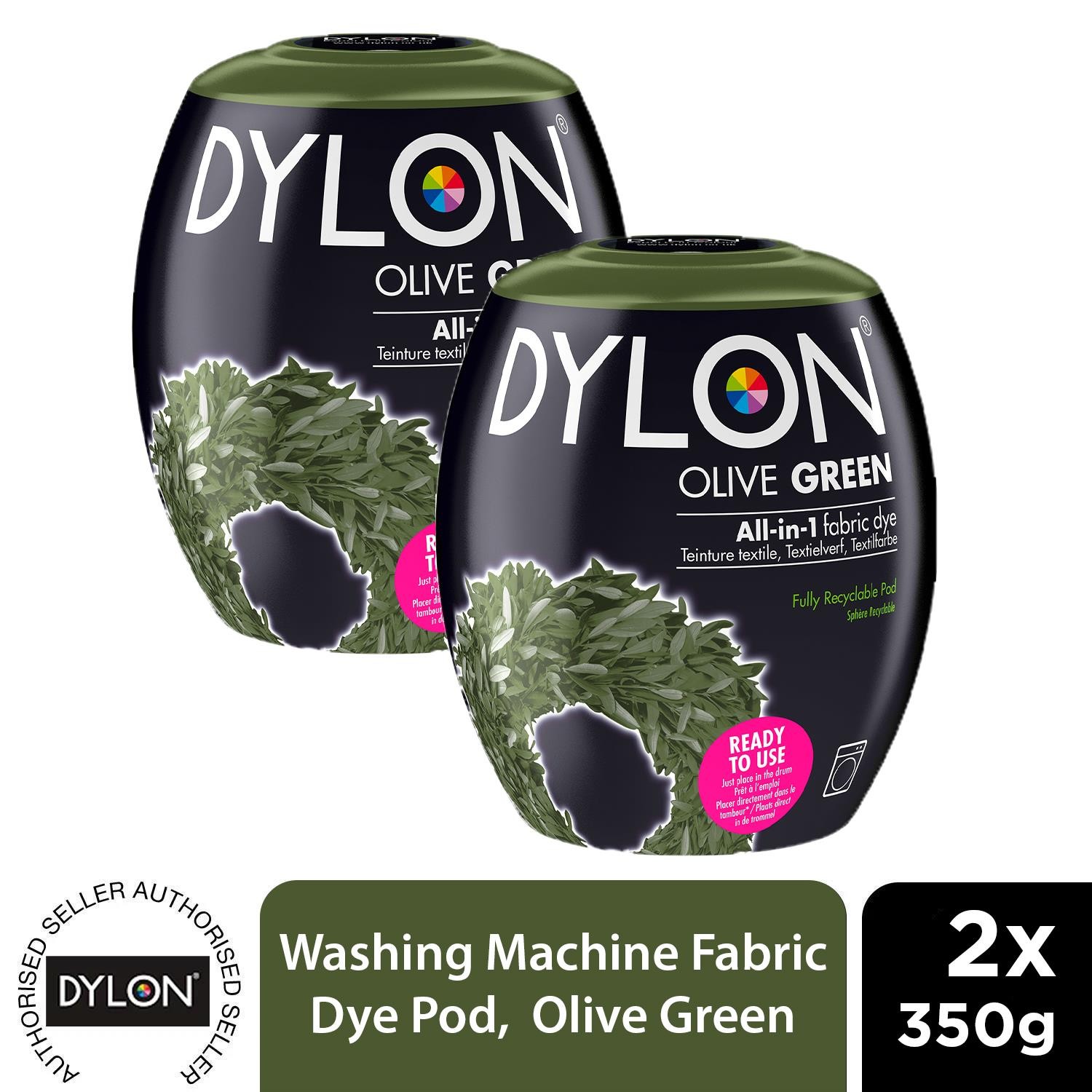 3x Dylon All-in-1 Washing Machine Fabric & Clothes Dye Pod - Olive Green - Image 8