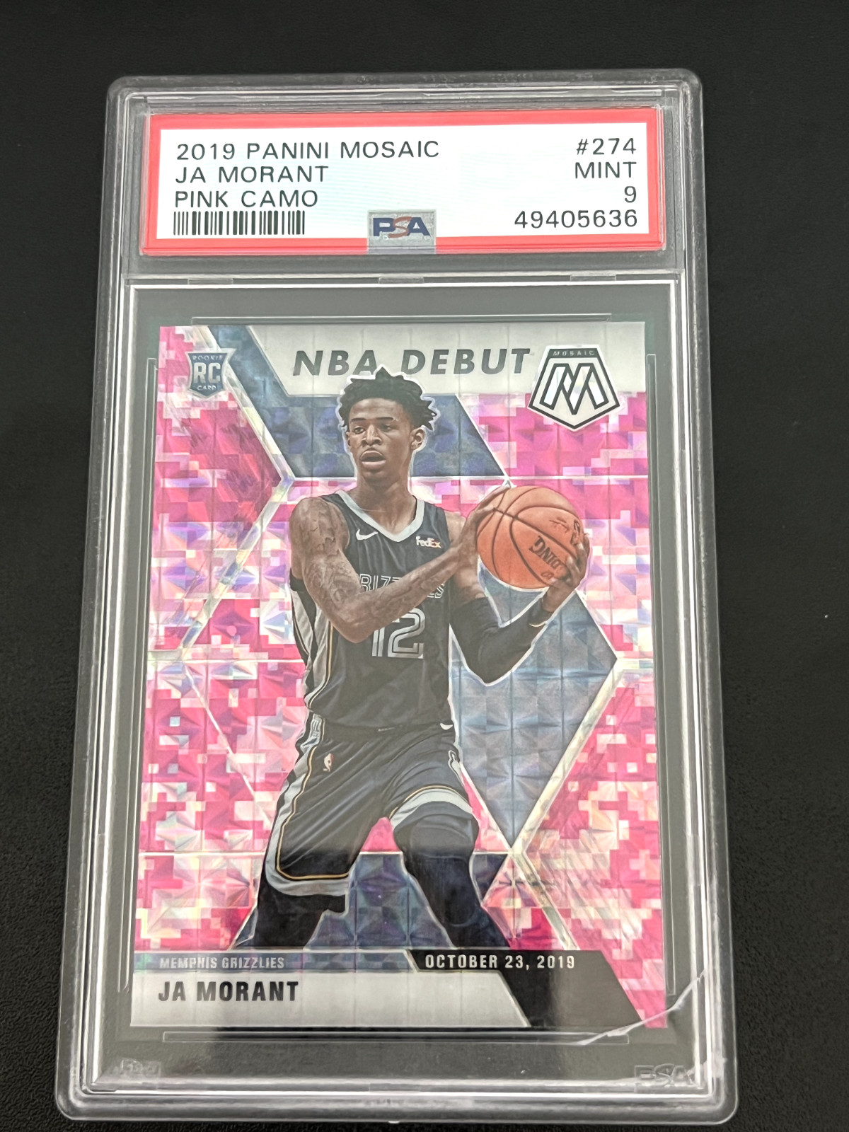 2019-20 Panini Mosaic - NBA Debut Ja Morant #274 Pink Camo Prizm (RC)