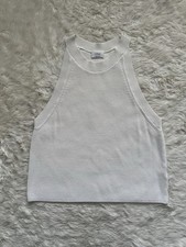 Aritzia Wilfred Orris Top Knit Halter Tank Sleeveless Minimalist Cream Sz L