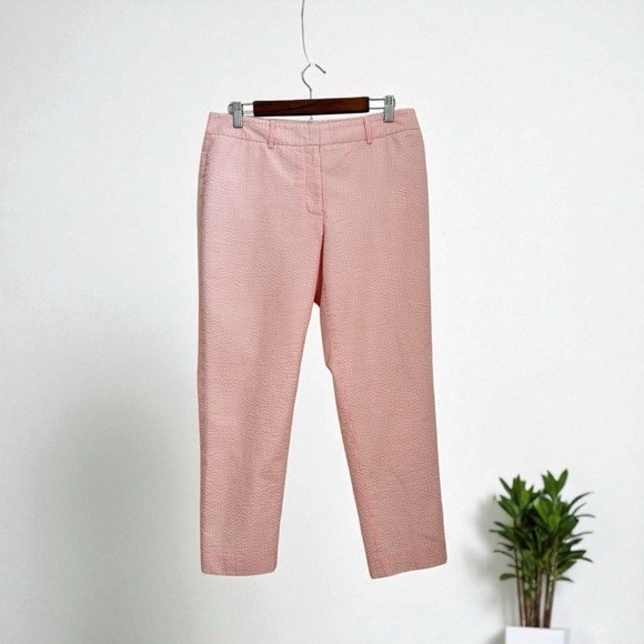Tommy Hilfiger Women's Relaxed Fit Pink Polyester Chino Trousers Textured Size 8