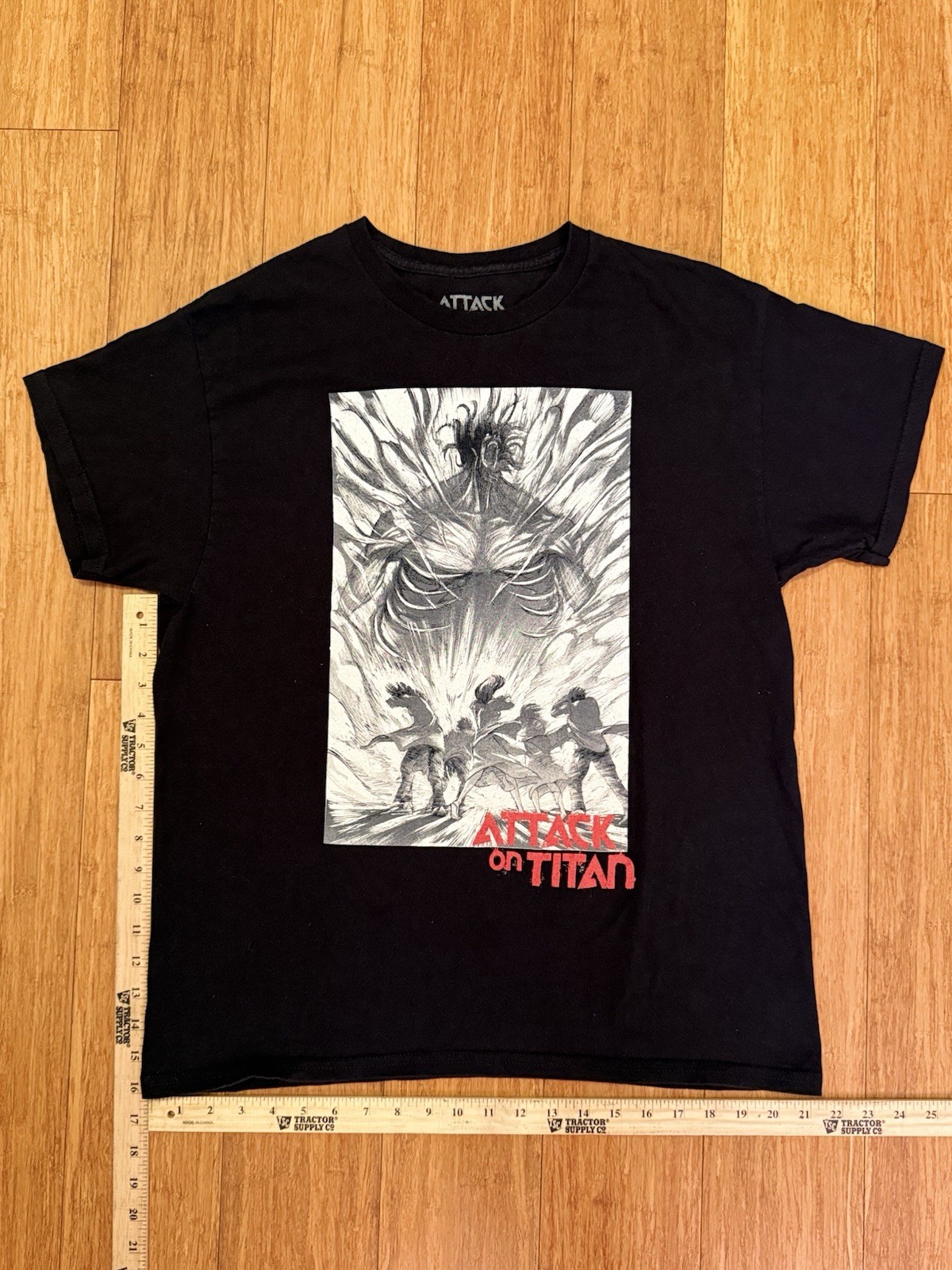 Attack on Titan Transformation Graphic T Shirt Anime Manga Black Mens Large