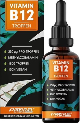 Vitamin B12 Tropfen - 1800 Tropfen (50ml) - bioaktives Methylcobalamin B12 vegan