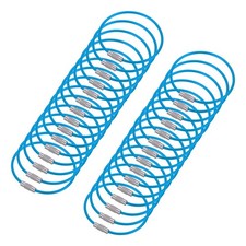 30Pack Wire Keychain Cable, 150mm/6 Inch Stainless Steel Key Ring Loop Blue