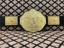 Big Gold World Heavyweight Championship Replica Belt, Premium Leather