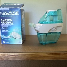 Nav ge Nasal Irrigator Nose Cleaner w/ 30 Original SaltPods Blue/White-new Nasal