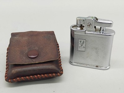 Vintage Ronson Whirlwind Feuerzeug   Klassik mit Lederetui