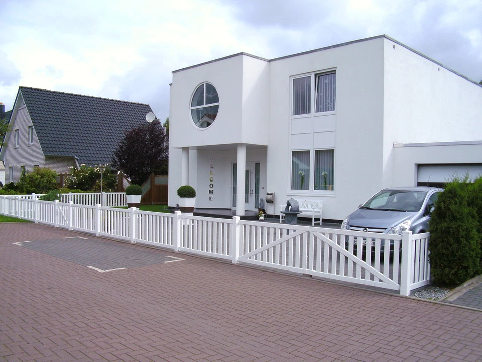 Zaun aus kunststoff, weiß Kunststoffzaun Lattenzaun Gartenzaun Friesenzaun weiss - Bild 4 von 4