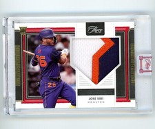 Jose Siri 2022 Panini Three & Two 3-color relic rookie card #'d 15/35