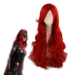 Halloween Batwoman Wig Kate Kane Cosplay Accessory Long Wavy Wig