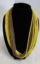 Multi Strand Wood Heishi Coconut Shell and a Bronze Bead Necklaces Summertime