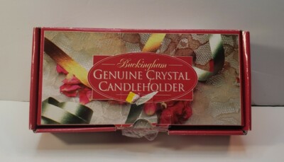 Vintage Pre-Owned Buckingham Genuine Crystal Candleholder Set Original Box 