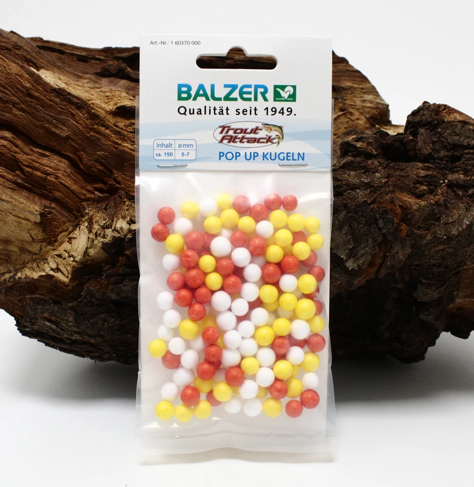 Balzer Trout Attack Styropor-Kugeln gemischt 150 Stk. 5-7mm Forellenangeln NEW