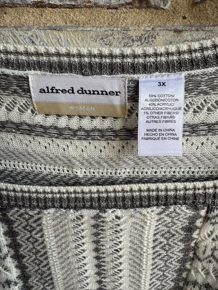 Suéter Alfred Dunner Manga 3/4 Cuello Cuadrado Punto Abierto Para Mujer Talla 3X Foto 3 de 4