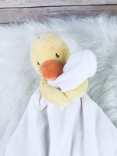Carters Yellow Duck Duckie Holding Security Fleece Blanket Lovey Baby Rattle