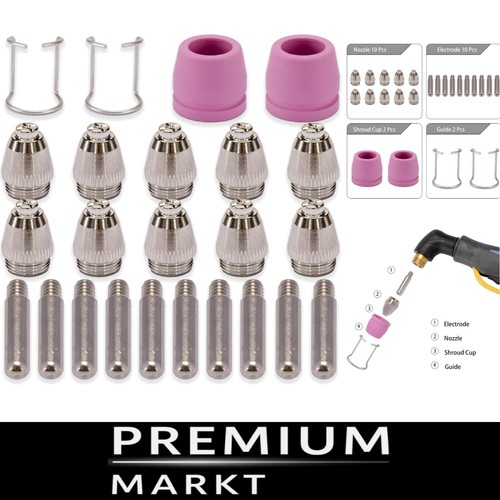 Verbrauchsmaterial Kit Für Plasmaschneidbrenner, SG-55 AG-60 WSD-60P Plasmaschneider Schneidbrenner Spitzendüsen Verbrauchsmaterial Kit(12Pcs