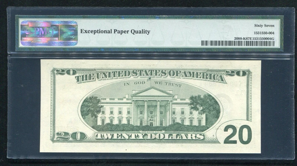 FR. 2088-K 2001 $20 FRN DALLAS, TX “BEP DESIGNS IN MOTION SET” PMG GEM UNC-67EPQ - Image 2 of 2