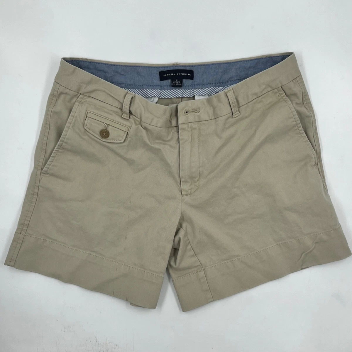 Banana Republic Women s Bermuda Chino Shorts Size 6 Beige Tan