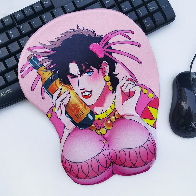 Alfombrilla de ratón 3D JoJo's Bizarre Adventure Joseph Joestar reposamuñecas pecho suave