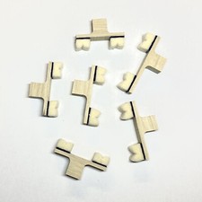 6 Assorted Treble Damper Heads/Felts, Vertical/Upright Pianos w/Wood Block Back