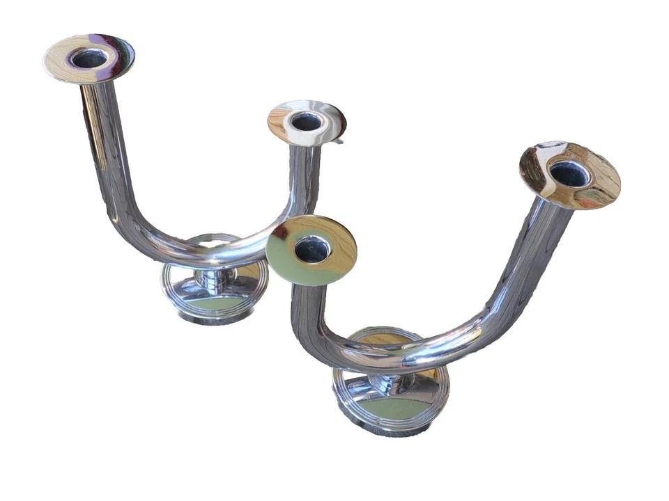 CANDELABROS CHASE CROMADOS TAUREX Von Nessen años 30 art deco envío gratuito Foto 2 de 4