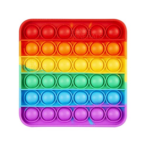 Pop Fidget Push Bubble Toy Silicone Sensory Stress Relief Kids Game Rainbow - Picture 2 of 11