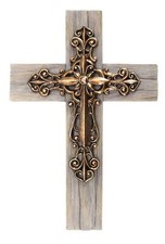 Comfy Hour Faith and Hope Collection 13" Copper Handmade Layered Cross, Art W...
