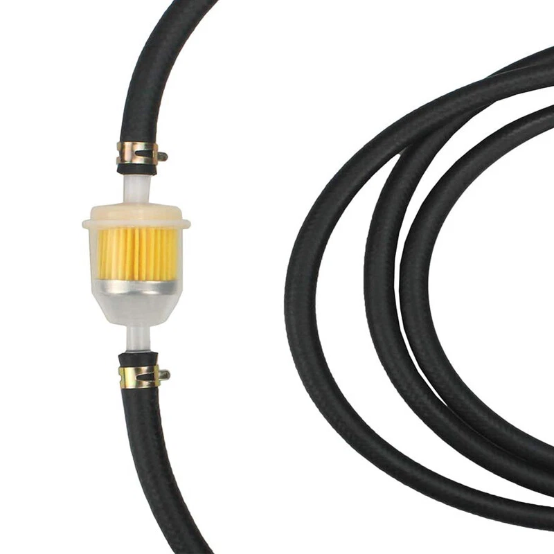 6 Feet 1/4" ID Motorcycle Bike Gas Fuel Line Tubing Hose Clamps Fuel Filter - Image 4 of 4