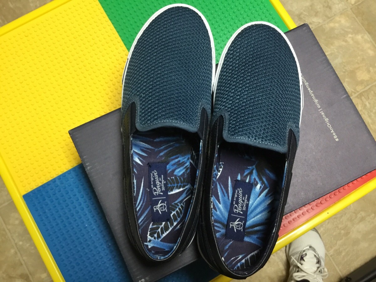 ? Original‎ Penguin Barrow Slip-On Sneakers ? Size 10.5 Navy Mesh NEW) Original Penguin by Munsingwear Barrow Slip-On Grey  main image 4