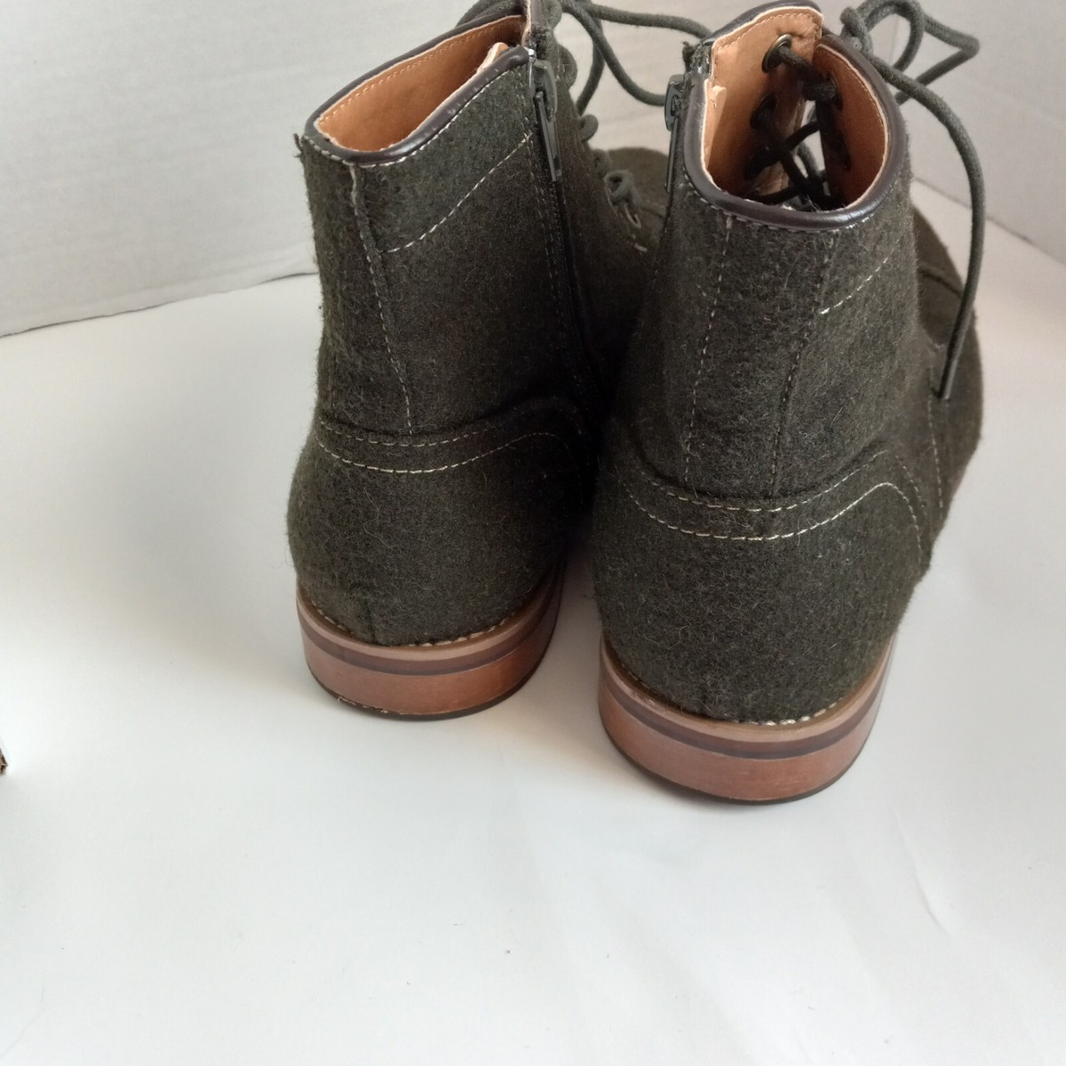 Giorgio Brutini Oxford Boot Mens 8.5 Chukka Lace Up Green Felt Stitch Side Zip Giorgio Brutini Mens Lace Up Oxford Boots 8.5 Green Felted  main image 4