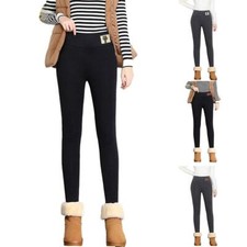 Women Winter Thick Warm Fleece Lined Fur Thermal Tight Pencil Leggings Pan hot.