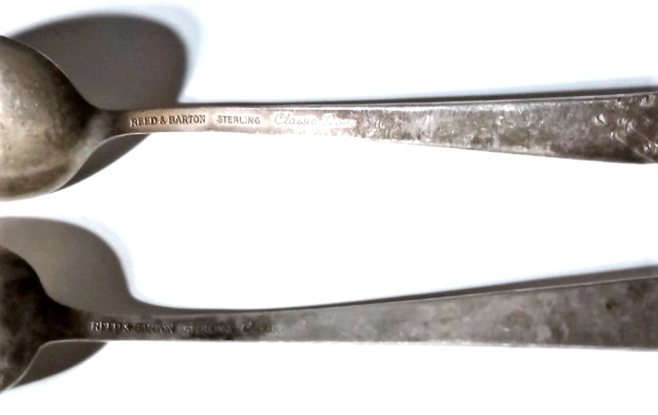 Lote de cucharas clásicas de plata esterlina REED & BARTON Rose Place y azúcar de colección Foto 2 de 4