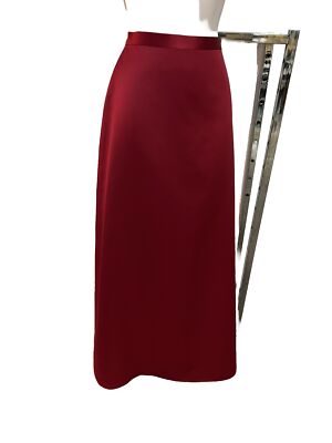 Michaelangelo Evening elegant long formal skirt solid Red satin zipper 10