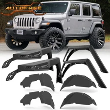 Front+Rear Fender Flares+Inner Fender Liners for 2018-2025 Jeep Wrangler JL JLU