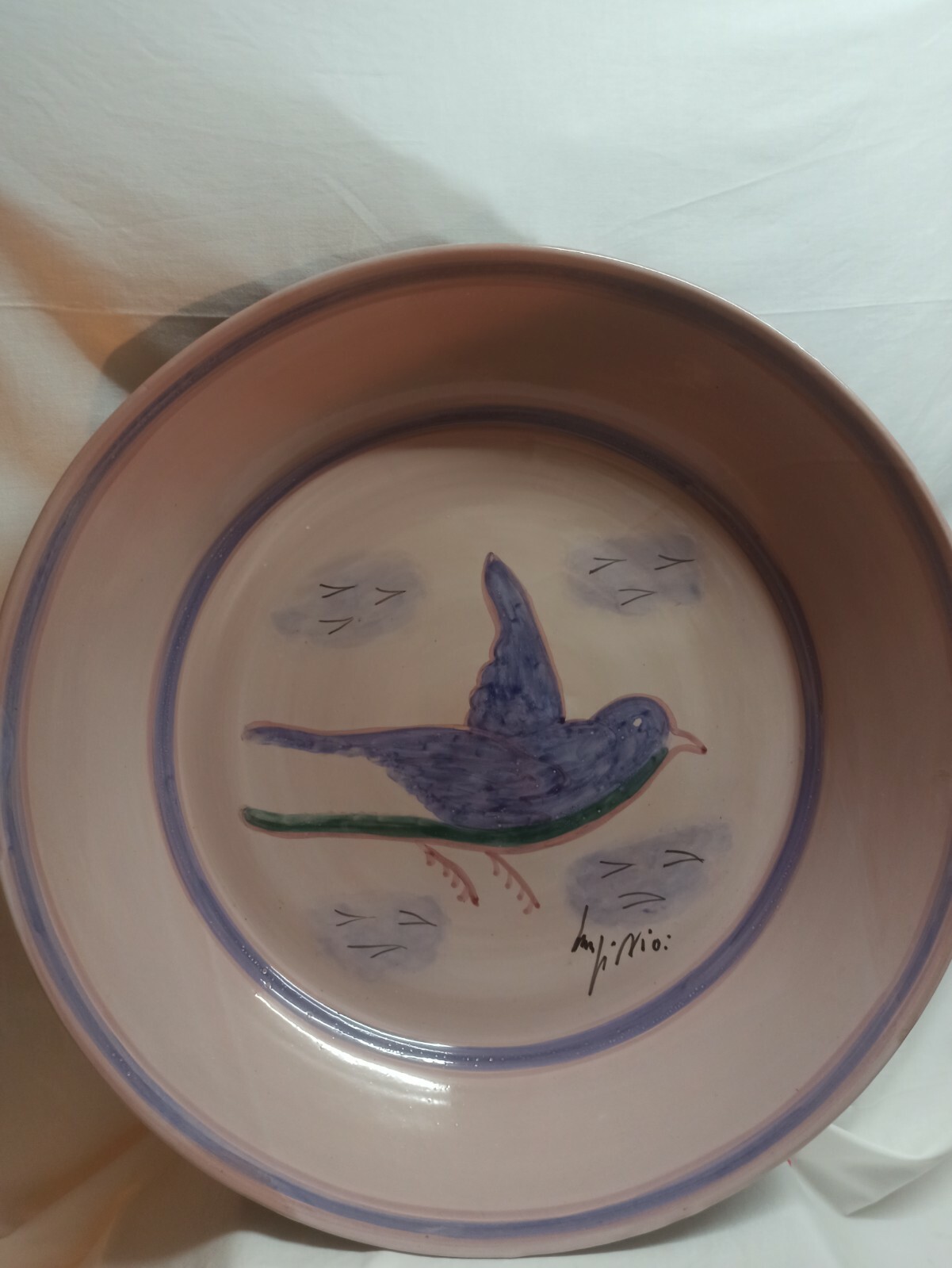 Centrotavola Sardo Luigi Nioi: Piatto Grande Ceramica Fatto a Mano - 3