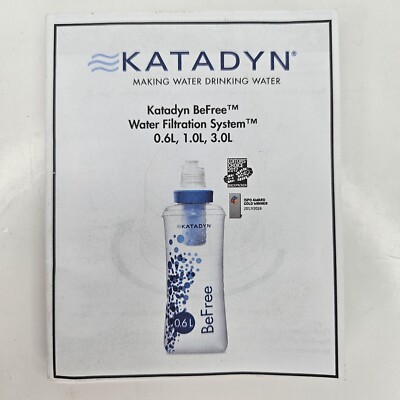 Katadyn BeFree Water Bottle Filter Purification Filtration System Instructions 