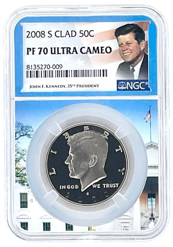 2008 S Kennedy Clad Half Dollar NGC PF70 Ultra Cameo White House Picture Core