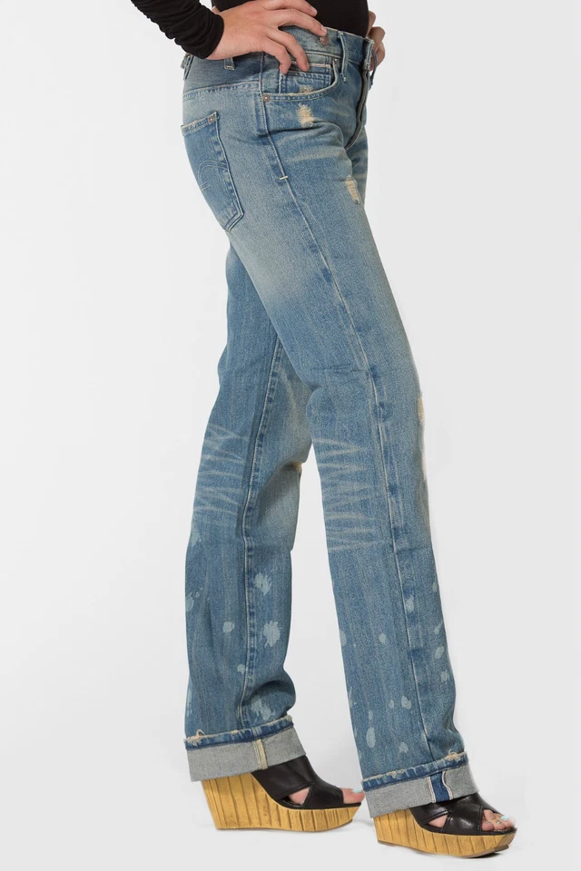 Women's Distressed Boyfriend Jeans NWT 25-27 By Antik Denim Designer - Image 4 of 4