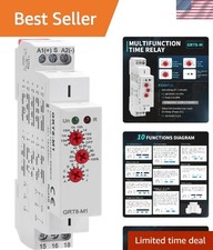Multifunction Time Relay, 16A Delay ON Off -M1 AC DC 12-240V with 10 Relay Ti...