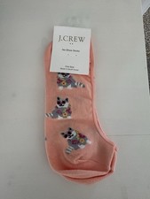 J Crew Socks One Pair New No-Show Socks Women’s Vacation Cat Melon Color