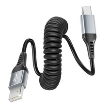 USB C Spiralkabel 2M Einziehbar kompatibel mit Android Auto CarPlay