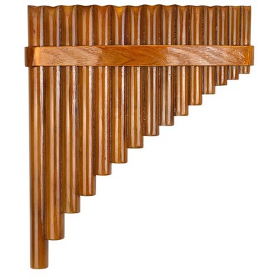 Natürliche Bambusflöte, Pfannenflöte Blasinstrument, handgefertigte Panflöte, 15 Töne 6394