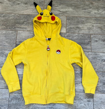 Pokemon Pikachu Hoodie Medium Full Zip Jacket Sweatshirt Ears Pokeball Hooded
