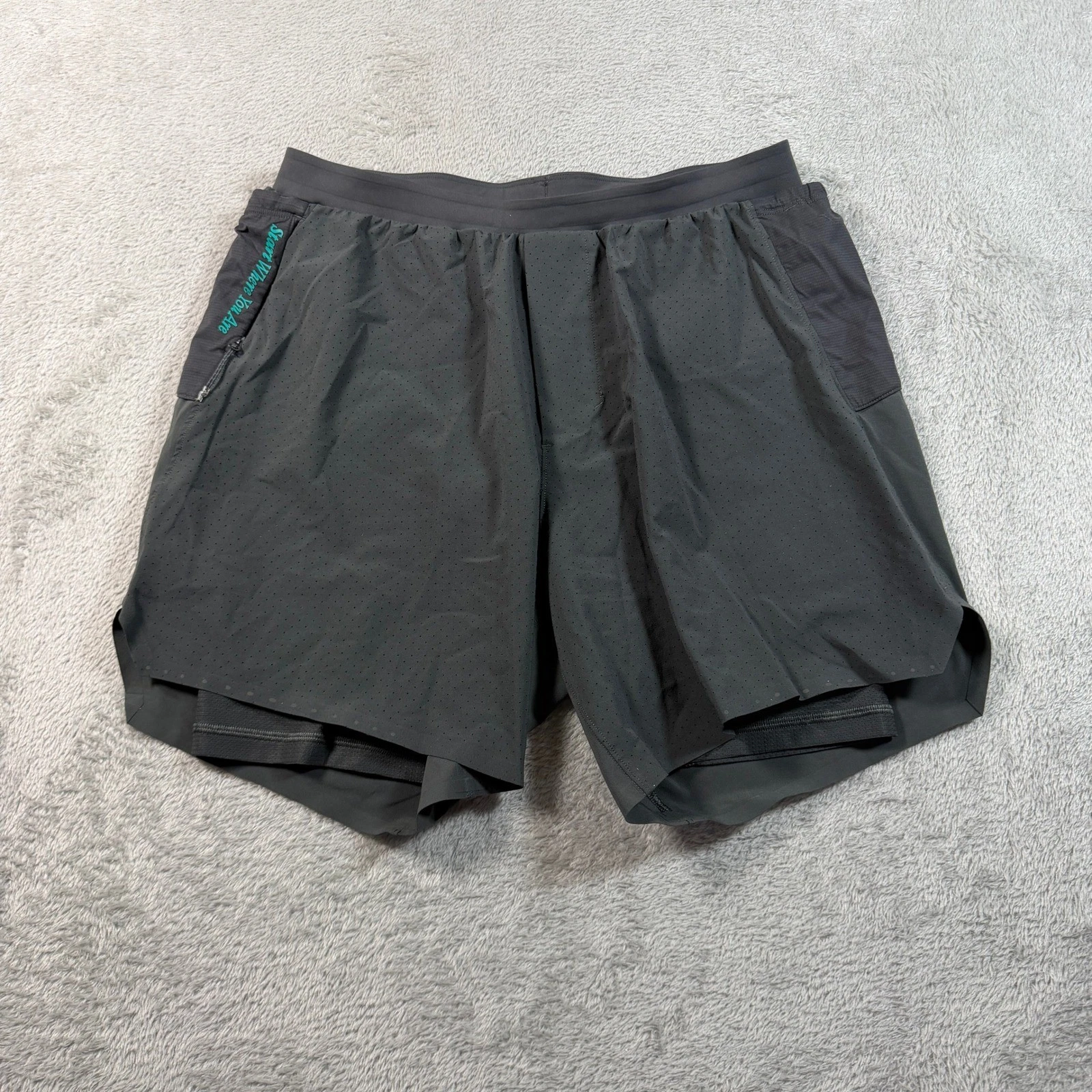 Lululemon Fast Free Road To Trail 6" Shorts Mens XS Black Lined LM7BE0S