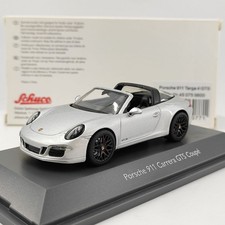SCHUCO 1:43 Porsche 911 Convertible Targa 4 GTS Silver Alloy Car Model