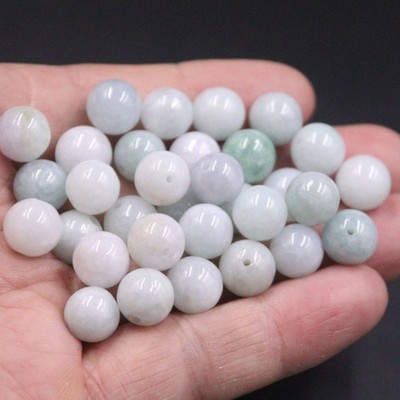 Natural Chinese Jade/Jadeite Loose Bead DIY Bracelet 10mm-(Wholesale)-100pcs